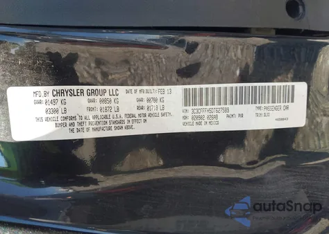 2013 Fiat 500 Abarth из США, поврежденный, VIN 3C3CFFFH5DT627589